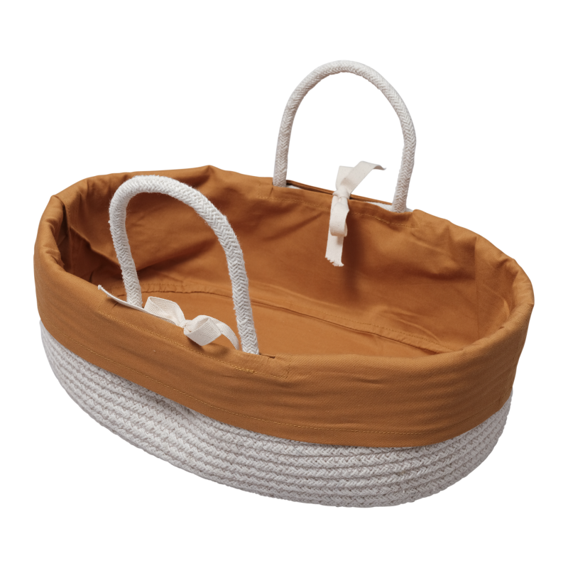 Doll basket with cover - ochre