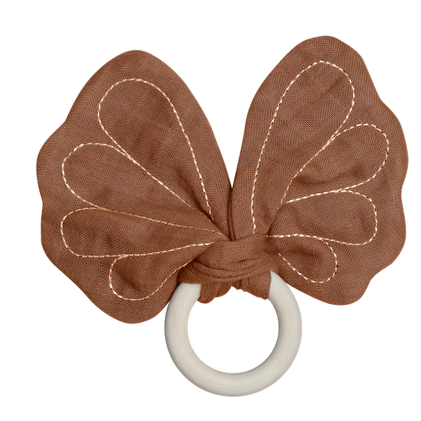 teether butterfly cinnamon by Fabelab